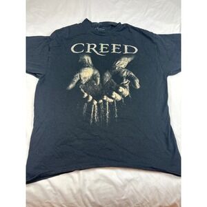 Creed Band T-Shirt Mens XL Black Human Clay Graphic Rock Concert Tee 2023 Merch